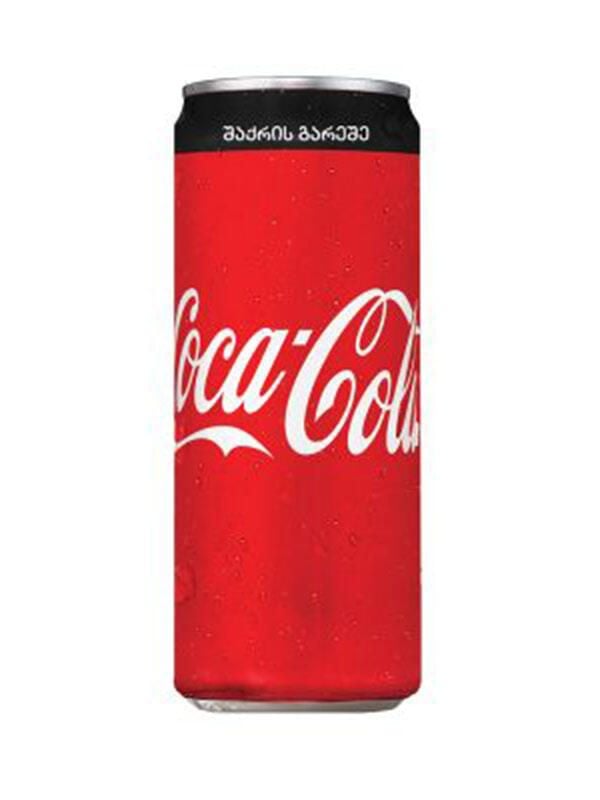 კოკა-კოლა უშაქრო ქილა 0.33ლ.